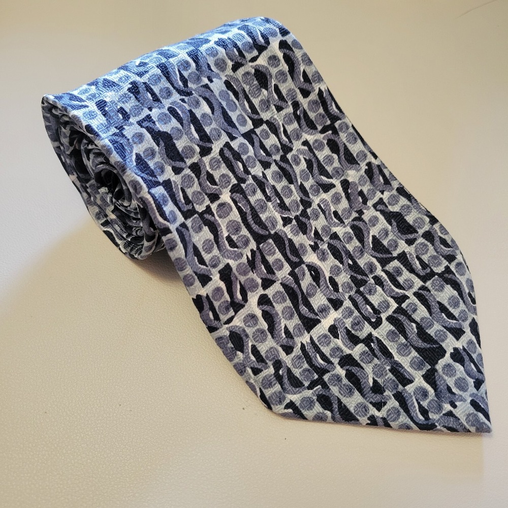 Vintage Karl Lagerfeld Neck‎ Tie Blue Abstract Pattern Classic Size 57x4
